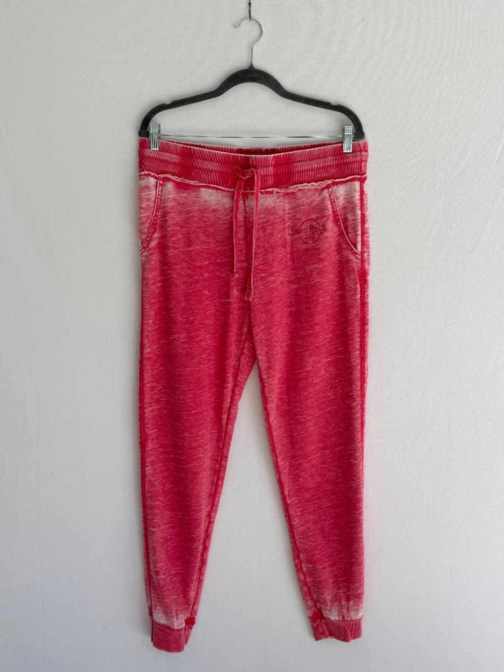 HARD ROCK HOTEL ORLANDO Women’s Large Washed Hot Pink Bedazzled Joggers